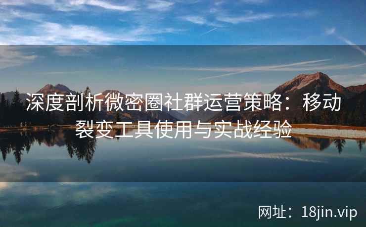 深度剖析微密圈社群运营策略：移动裂变工具使用与实战经验