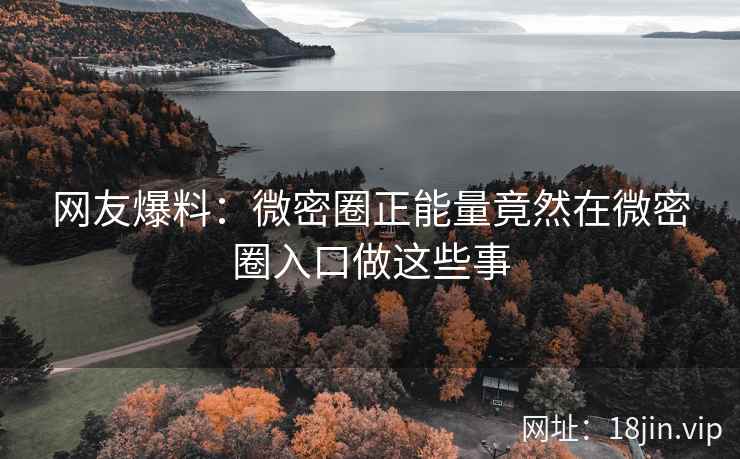 网友爆料：微密圈正能量竟然在微密圈入口做这些事