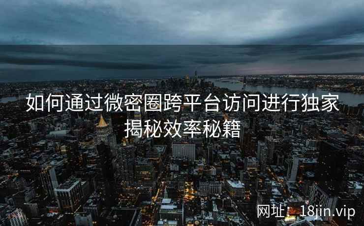 如何通过微密圈跨平台访问进行独家揭秘效率秘籍