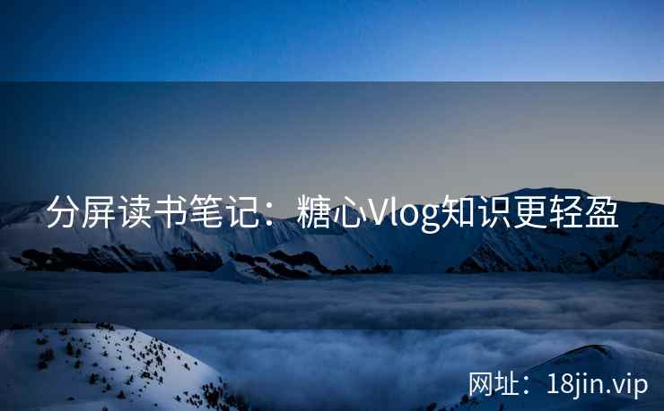 分屏读书笔记：糖心Vlog知识更轻盈