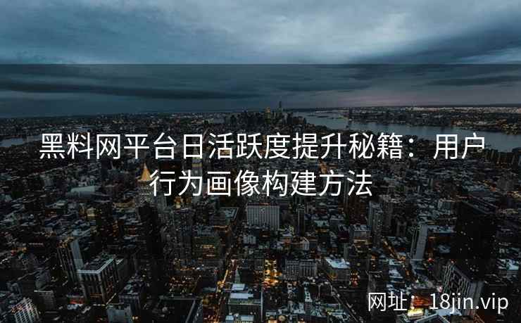 黑料网平台日活跃度提升秘籍：用户行为画像构建方法