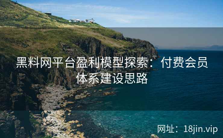 黑料网平台盈利模型探索：付费会员体系建设思路