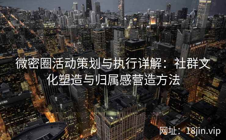 微密圈活动策划与执行详解：社群文化塑造与归属感营造方法